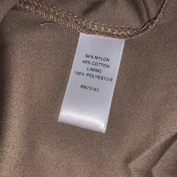 Spence NWT dress size 20 crochet knit tan knee length formal plus size 2X - Picture 11 of 13